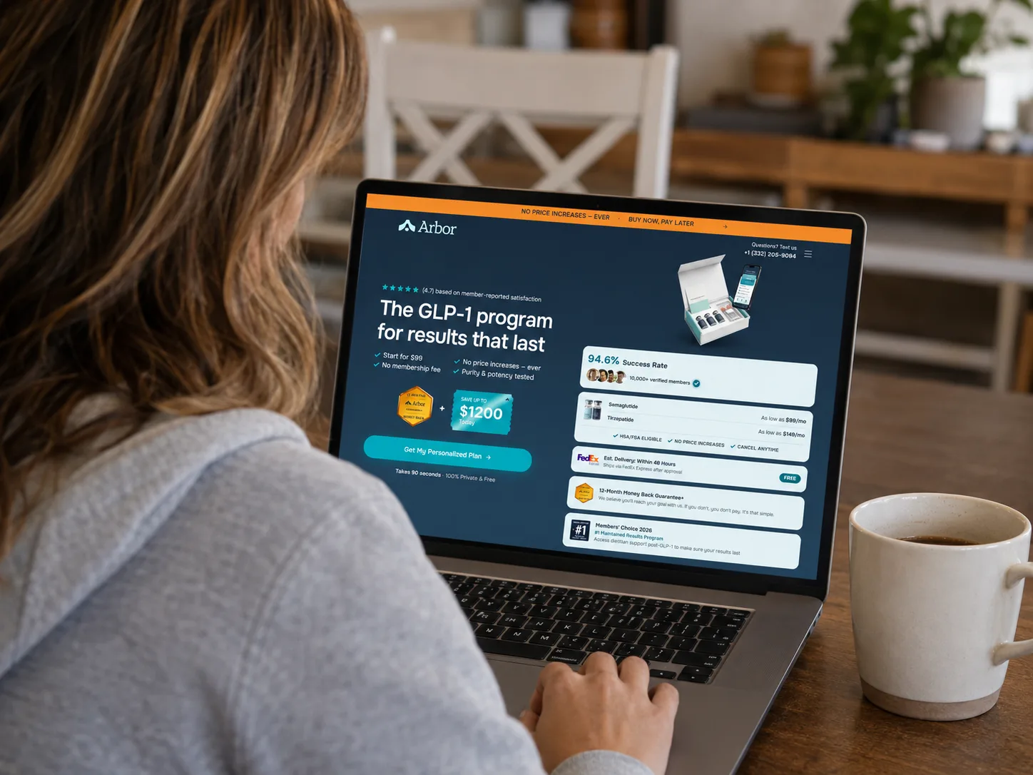 The Arbor program on a laptop at home