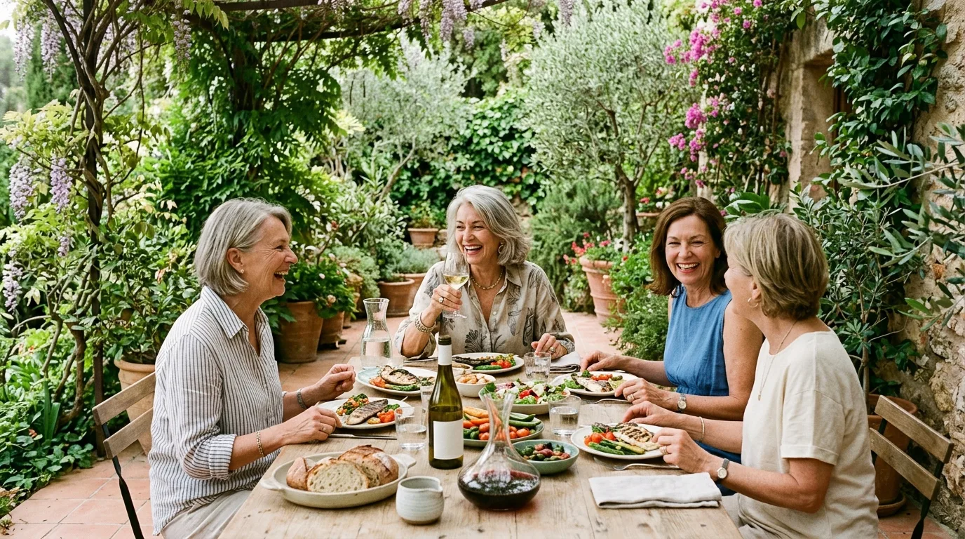 Outdoor lunch, energy, and social ease