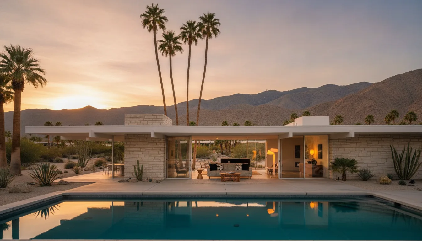 Mid-century bones, desert light, minimal intervention.