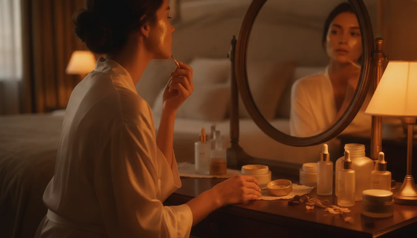 A thin layer before bed, three nights a week — the red-carpet trick, minus the red carpet.